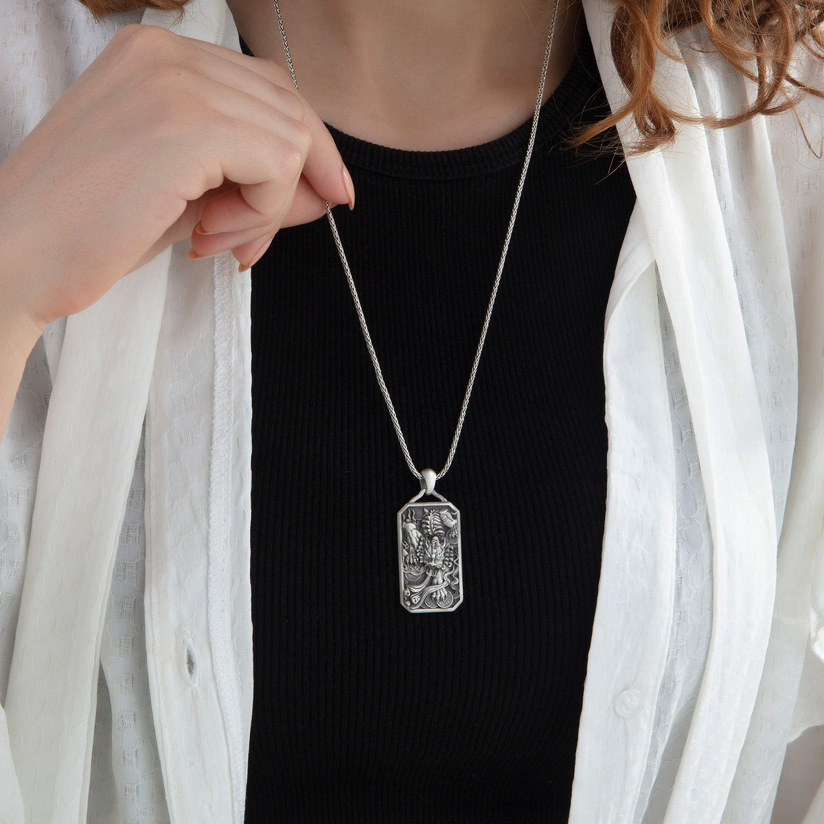 Sterling Silver Tiger Pendant Necklace, Mythical Animal Totem Jewelry
