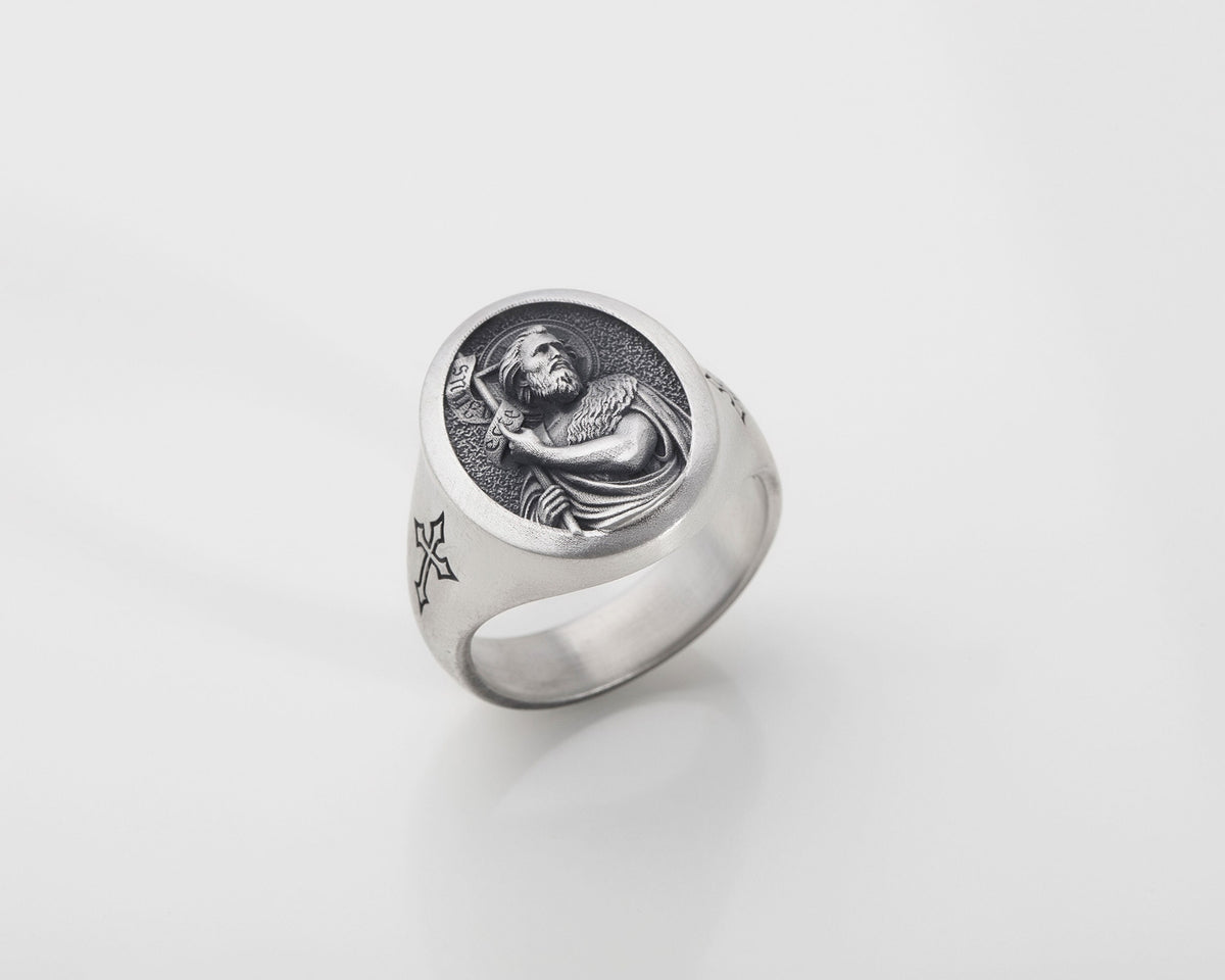 St. John the Baptist Sterling Silver Signet Ring – Catholic Jewelry