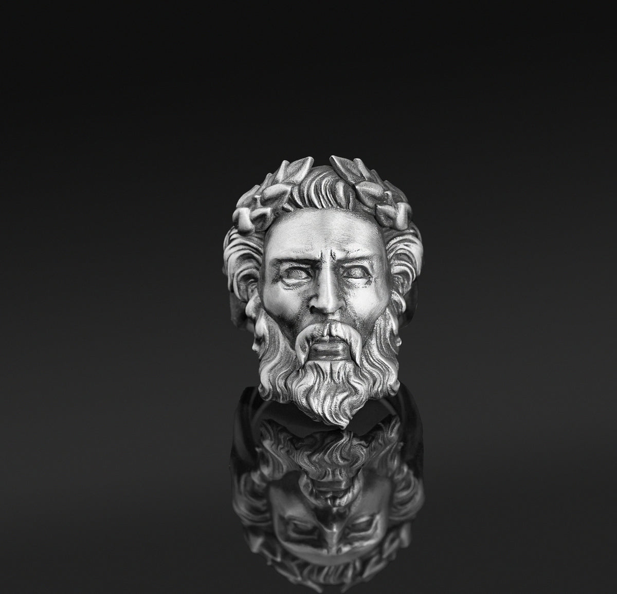 Handmade Sterling Silver Zeus Ring, Ancient Greek Mythology Jewelry