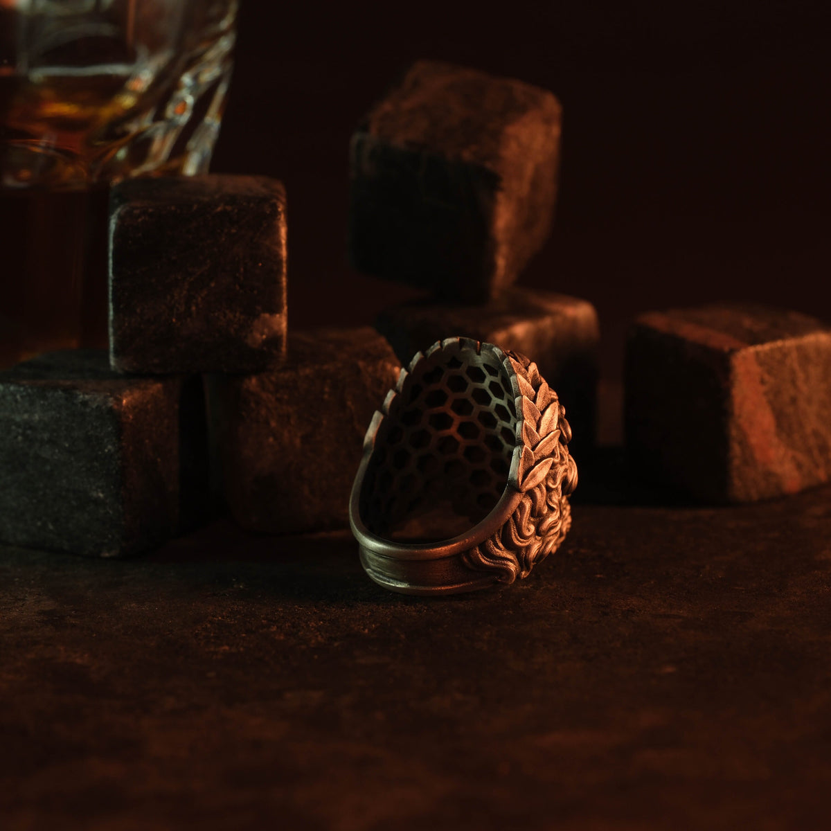 Sterling Silver Greek God Ring, Mythology Sculpture Jewelry