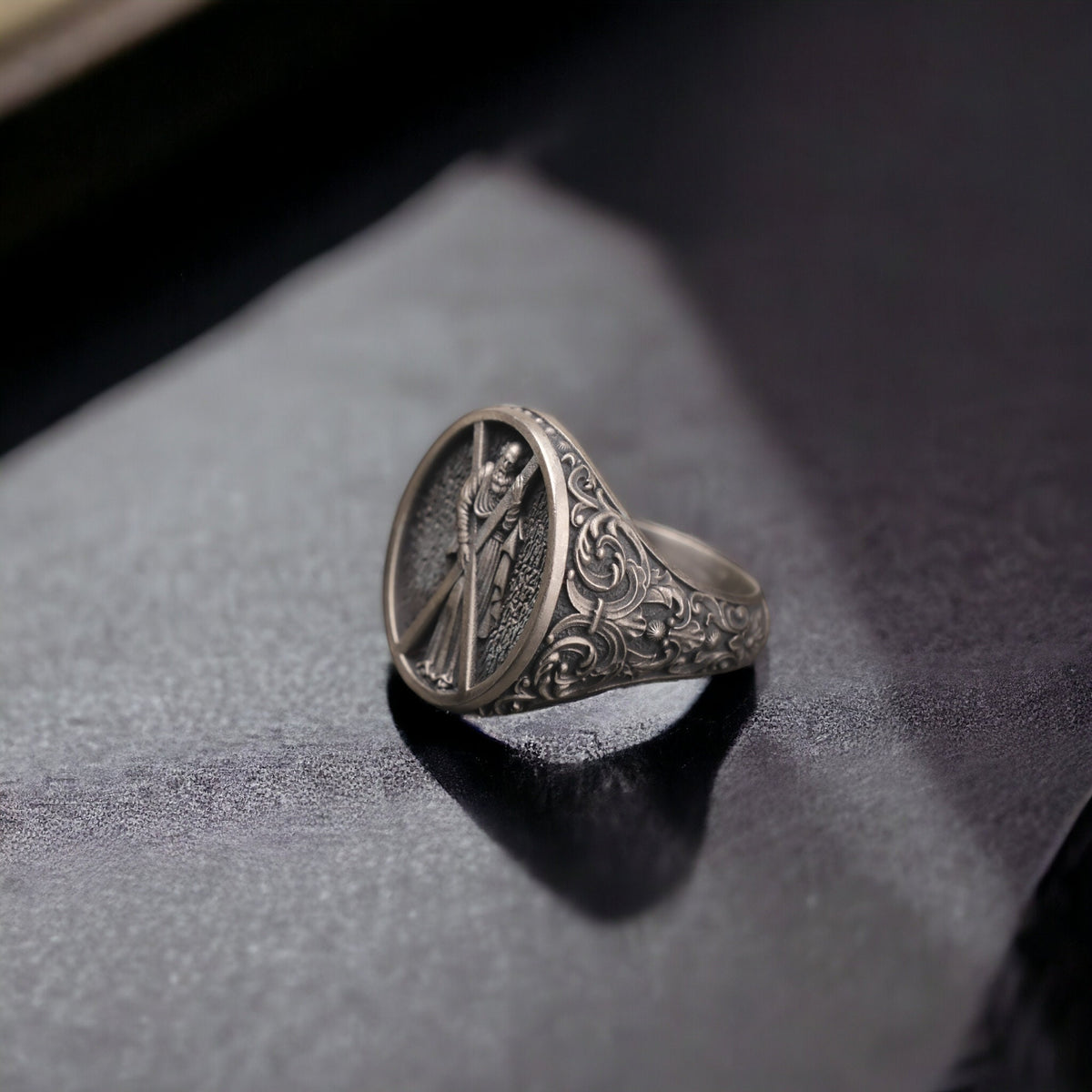 Saint Andrew Ring, Sterling Silver Christian Jewelry, Religious Gift