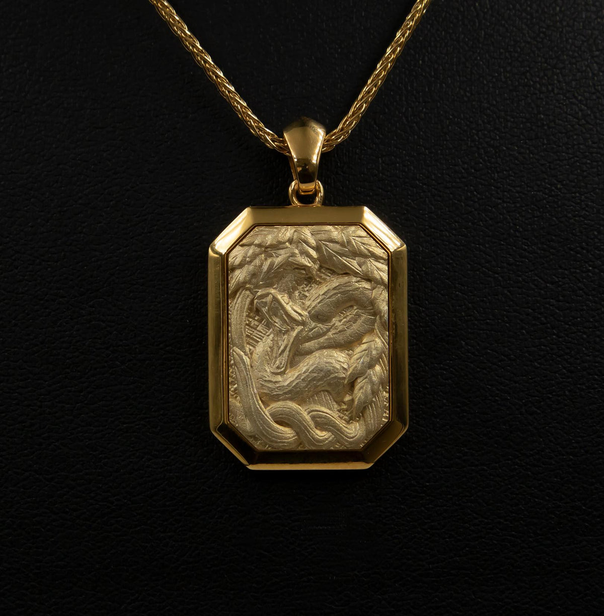 14K Gold Snake Pendant | Chinese Mythology Charm, Unisex