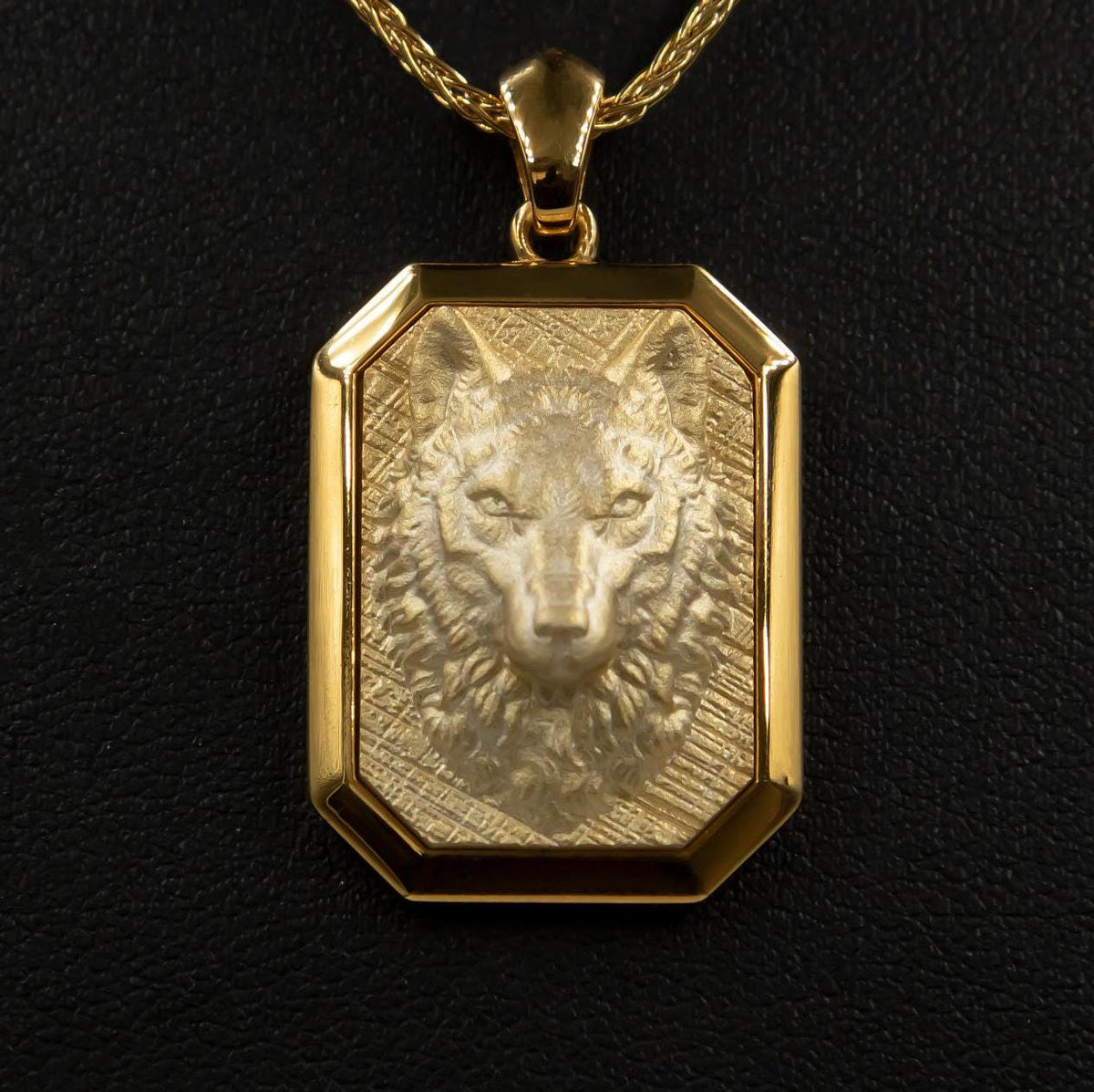 Gold Wolf Pendant | 10K 14K 18K | Spirit Animal Necklace