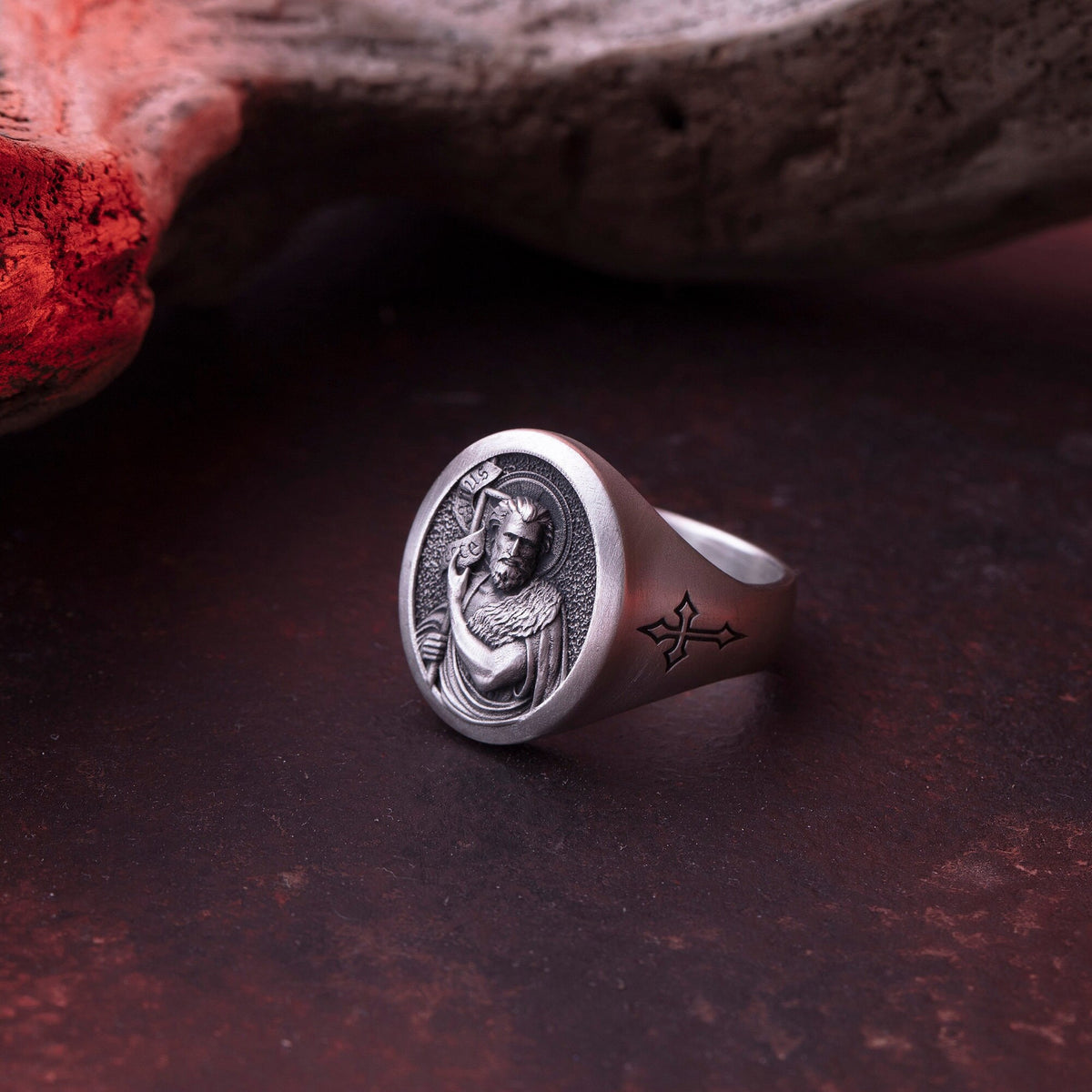 St. John the Baptist Sterling Silver Signet Ring – Catholic Jewelry