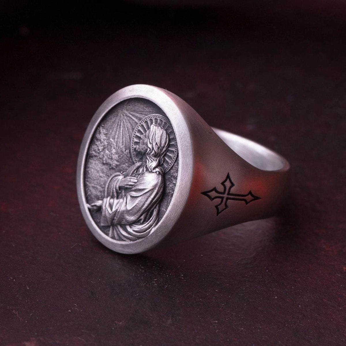 Sterling Silver Jesus Prayer Signet Ring – Religious Catholic Jewelry