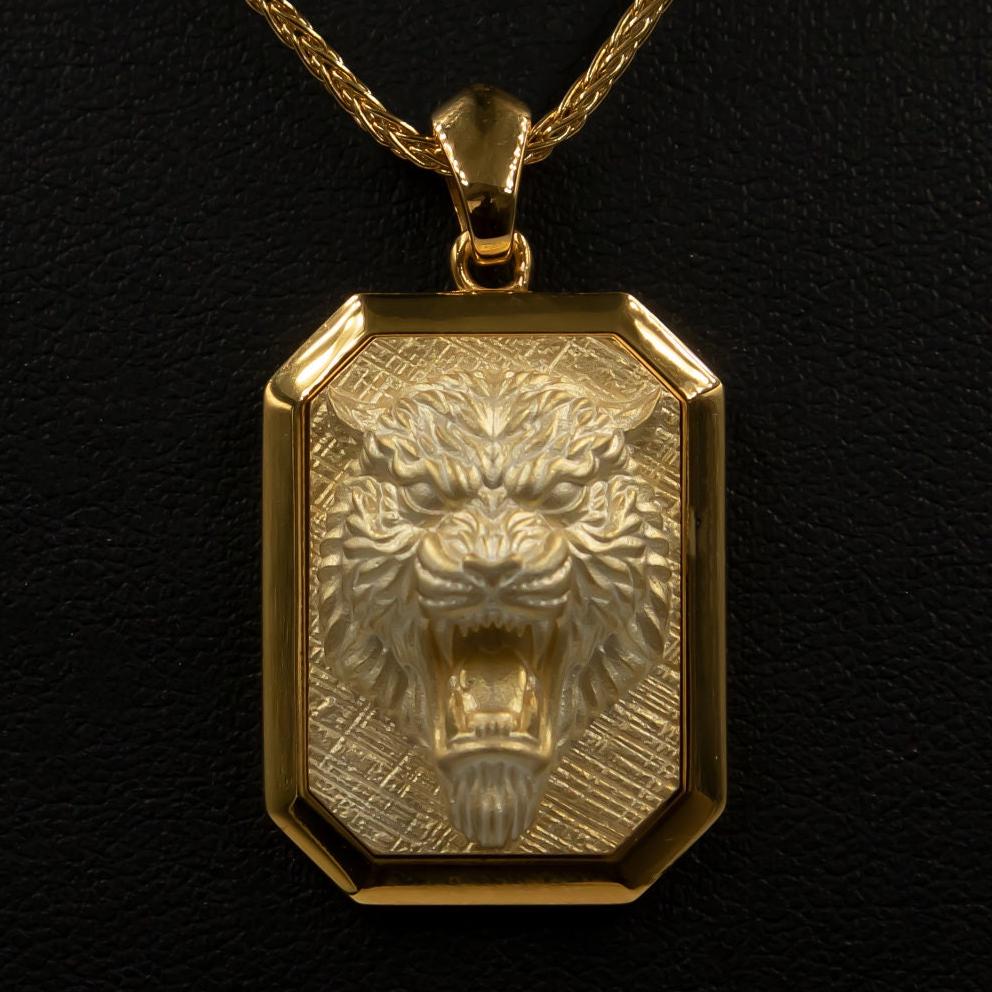 18K Gold Tiger Head Pendant, Unisex Necklace, Personalized Jewelry