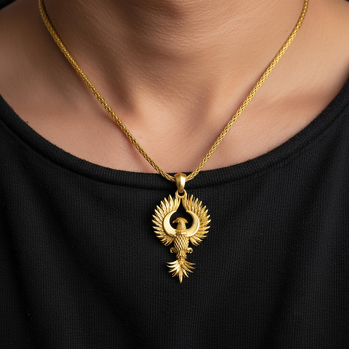 Oxidized Sterling Silver Eagle Pendant Necklace, Winged Animal Jewelry