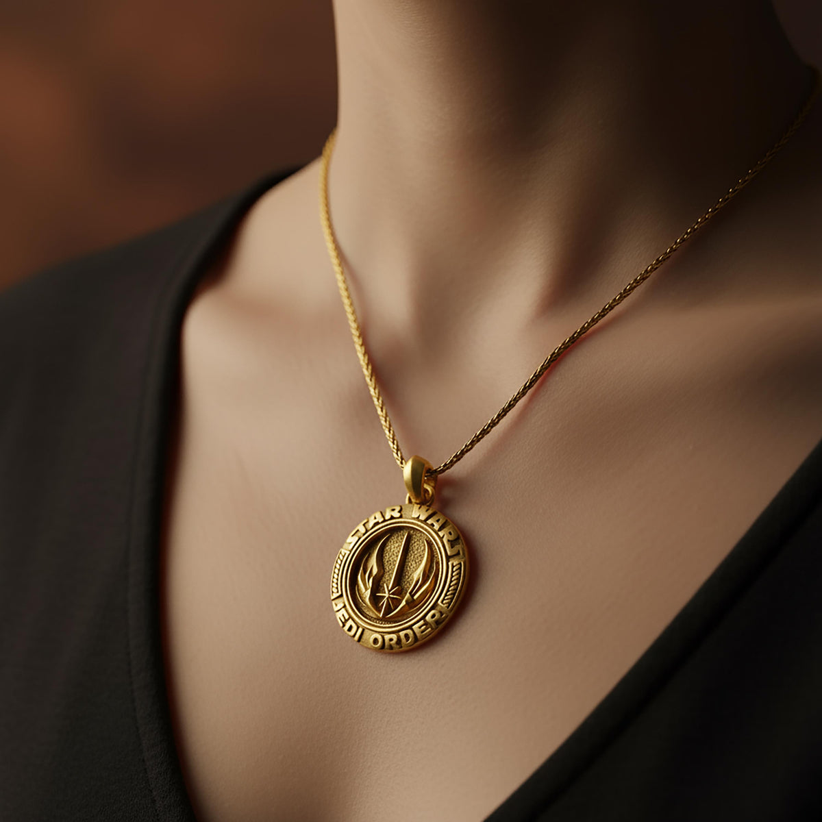 Sterling Silver Jedi Order Pendant, Star Wars Necklace