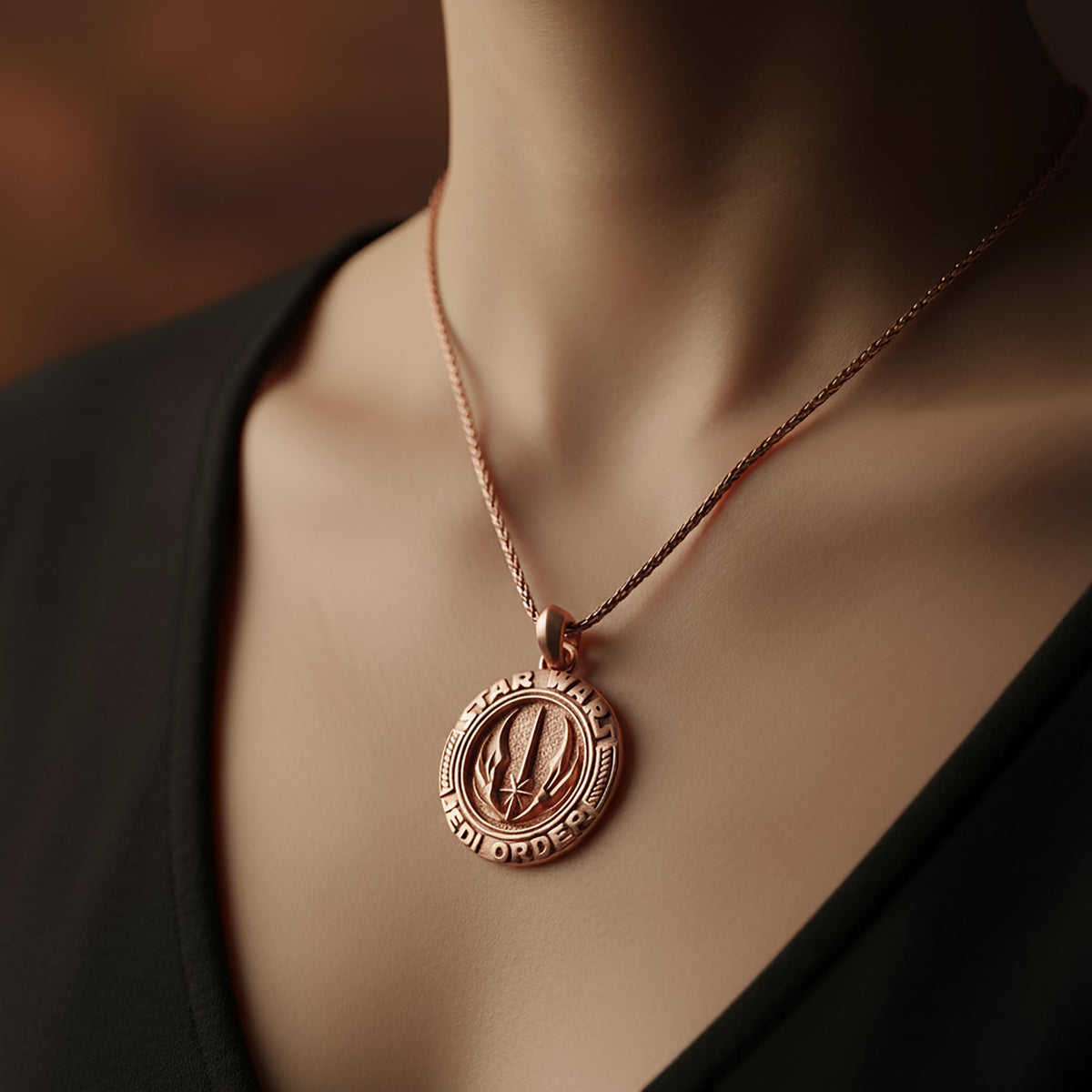 Sterling Silver Jedi Order Pendant, Star Wars Necklace