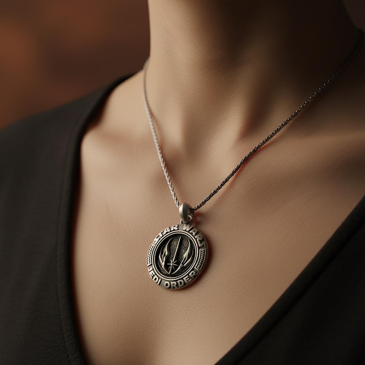Sterling Silver Jedi Order Pendant, Star Wars Necklace
