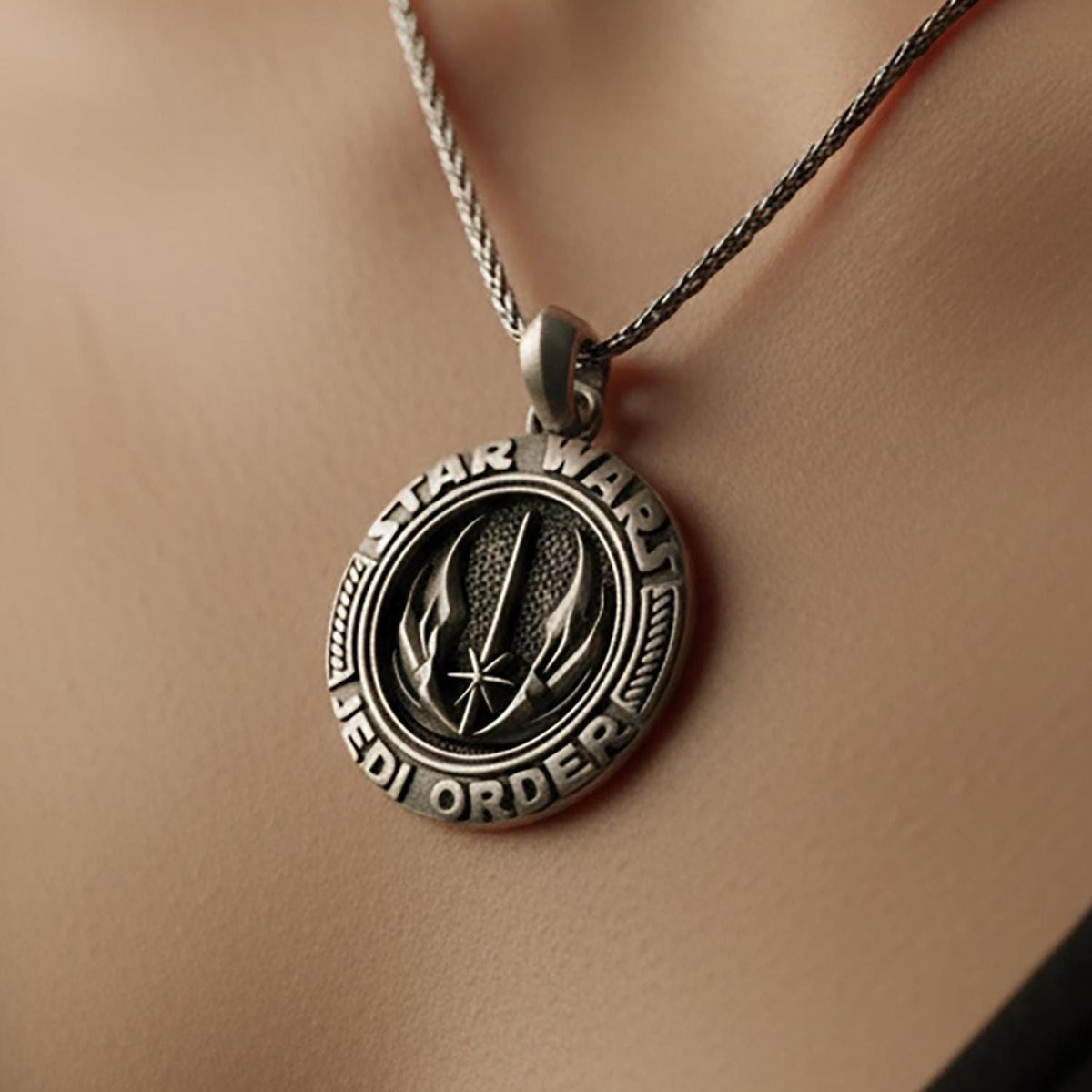 Sterling Silver Jedi Order Pendant, Star Wars Necklace