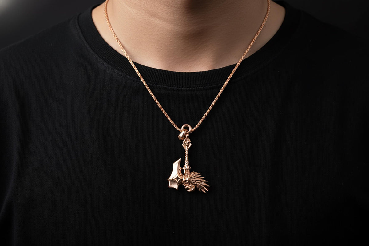 Sterling Silver Viking Axe Necklace, Norse Pagan Battle Axe Pendant