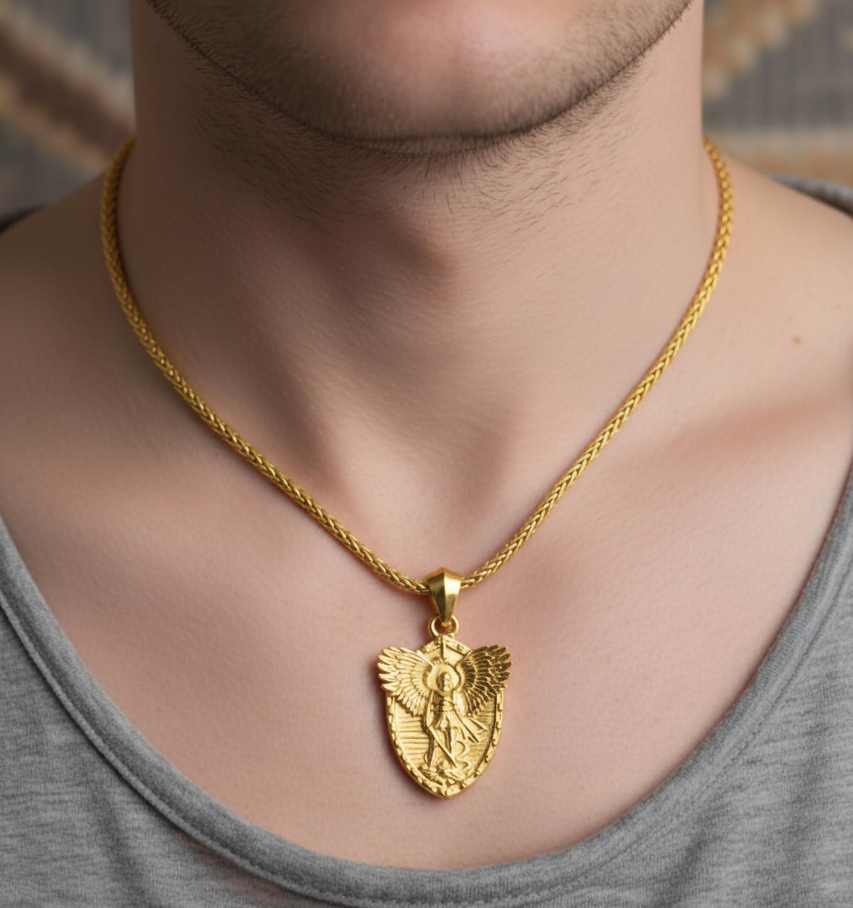 Handmade Saint Michael Pendant, 925 Sterling Silver Archangel Necklace