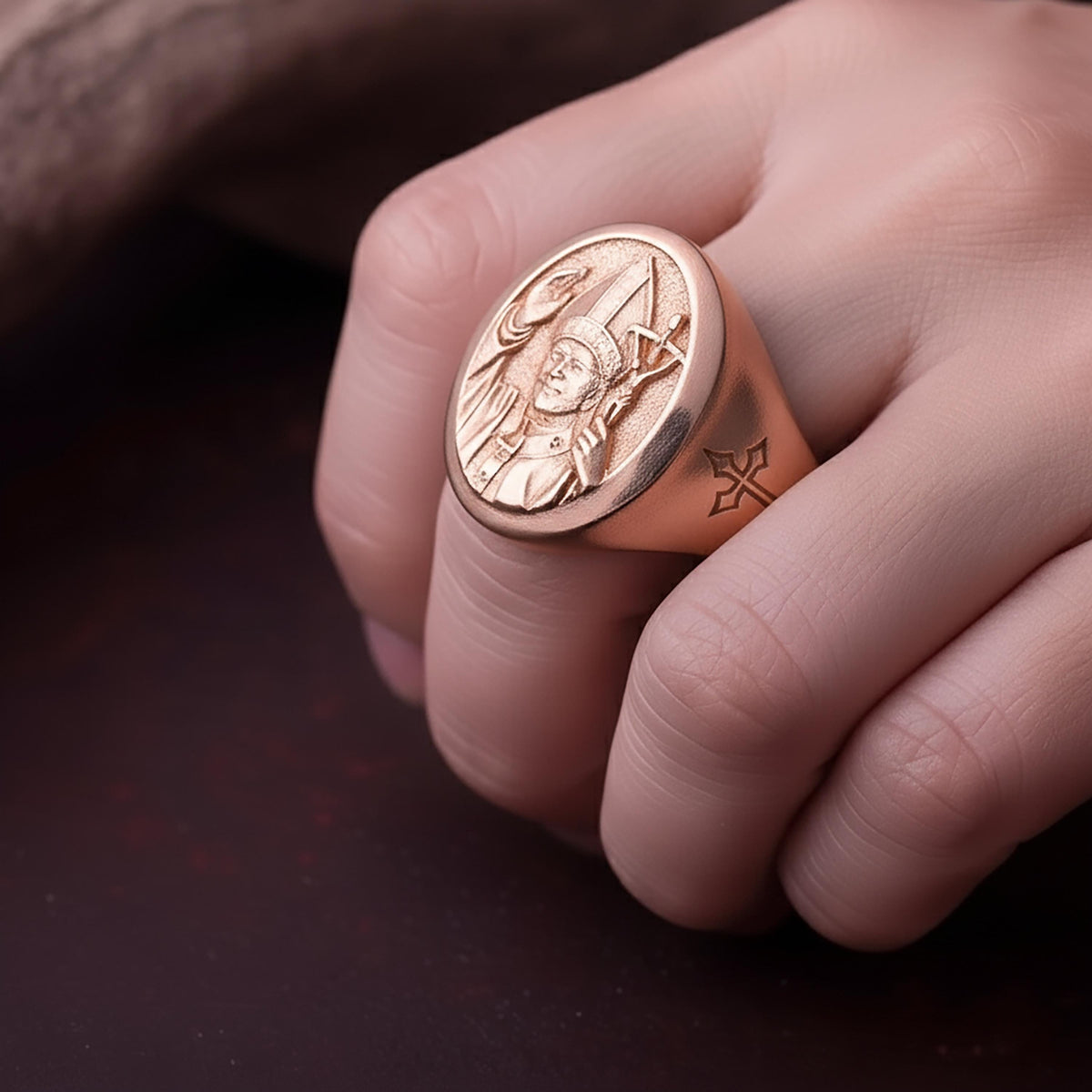 St. John Paul II Sterling Silver Signet Ring - Catholic Jewelry