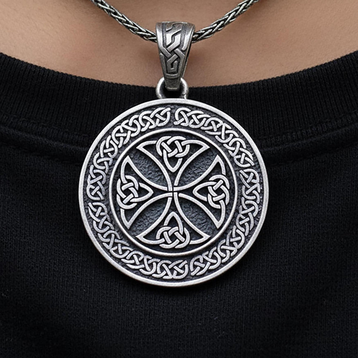 Personalized Sterling Silver Celtic Cross Pendant, Engraved Irish Jewelry
