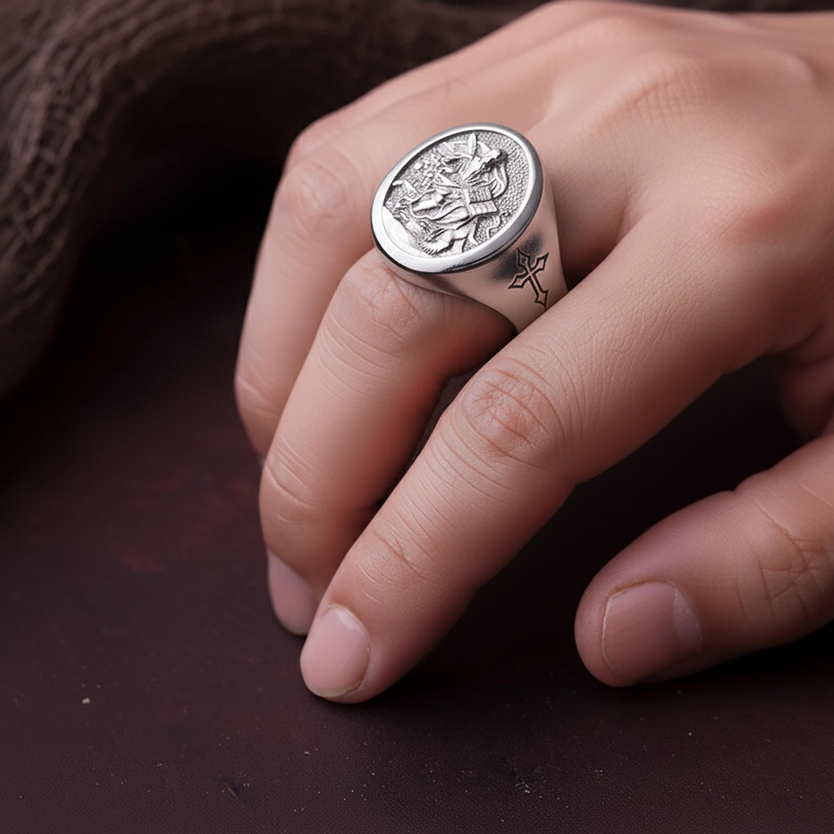 St. Mark Sterling Silver Signet Ring – Patron Saint Jewelry