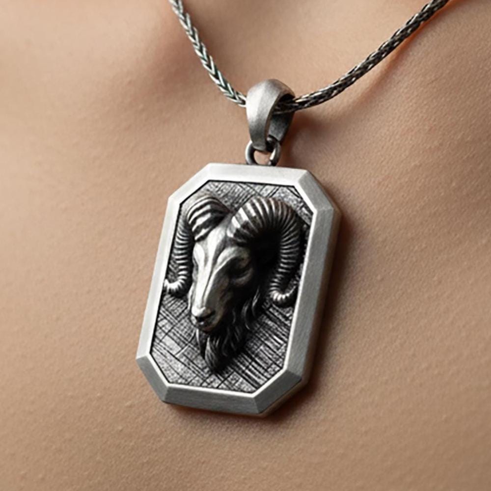 Sterling Silver Aries Pendant, Zodiac Ram Necklace, Personalized Gift
