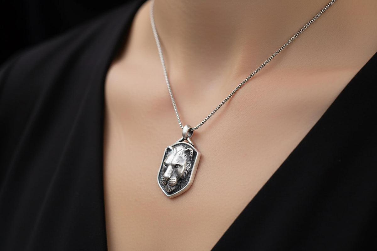Personalized Sterling Silver Lioness Pendant Necklace, Leo Zodiac Gift