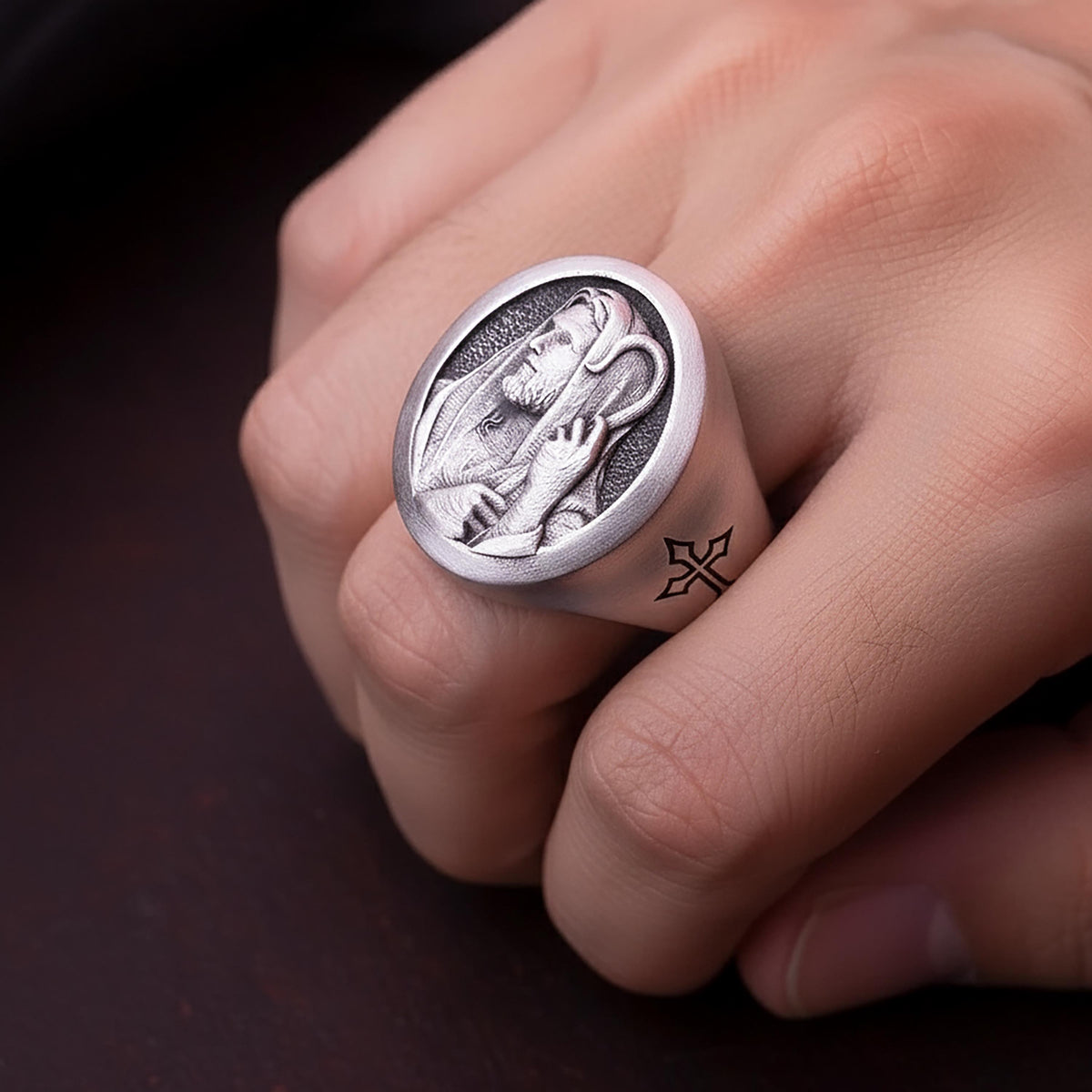 Jesus Shepherd 925 Sterling Silver Ring – Christian Signet