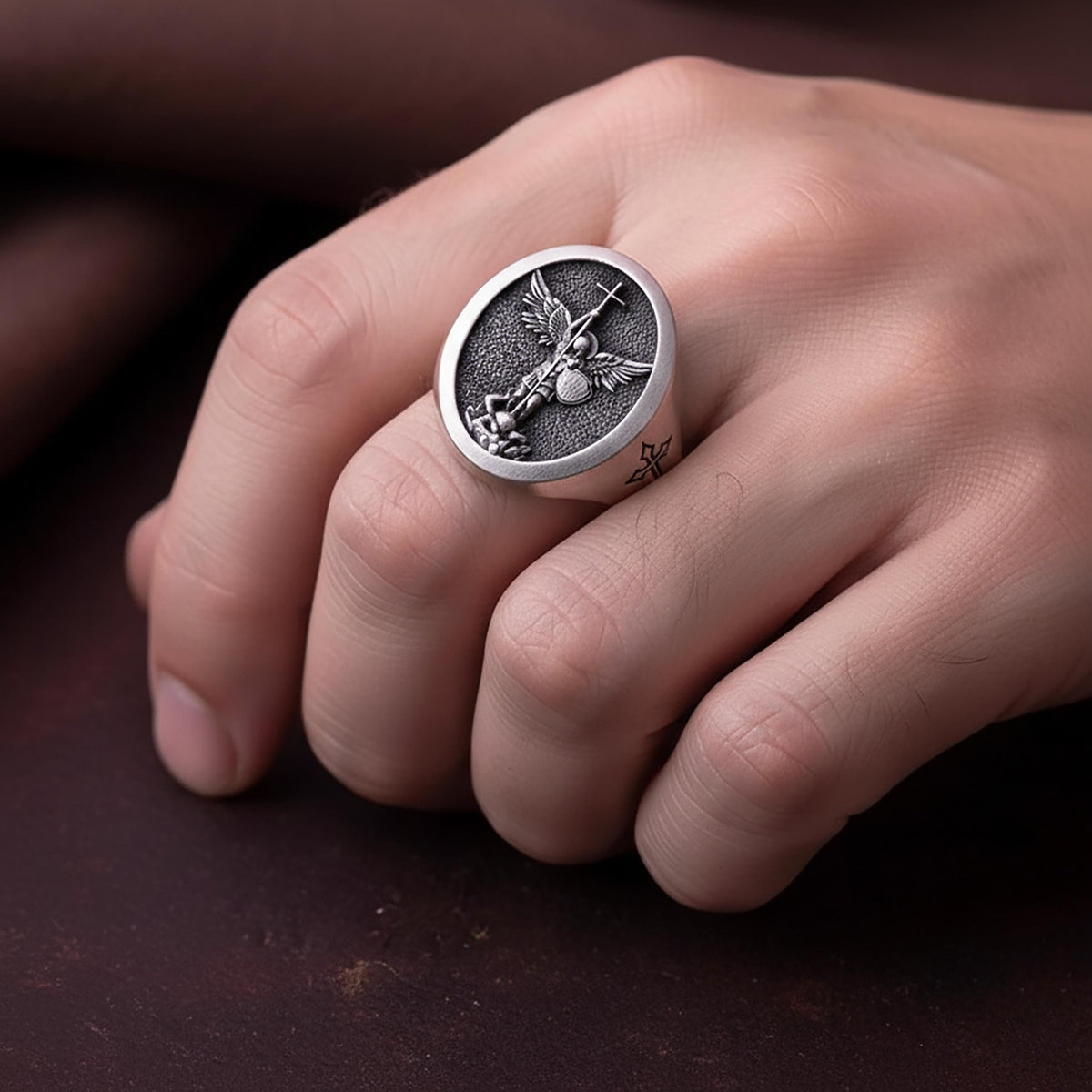 St. Michael Signet Ring – 925 Sterling Silver Catholic Jewelry