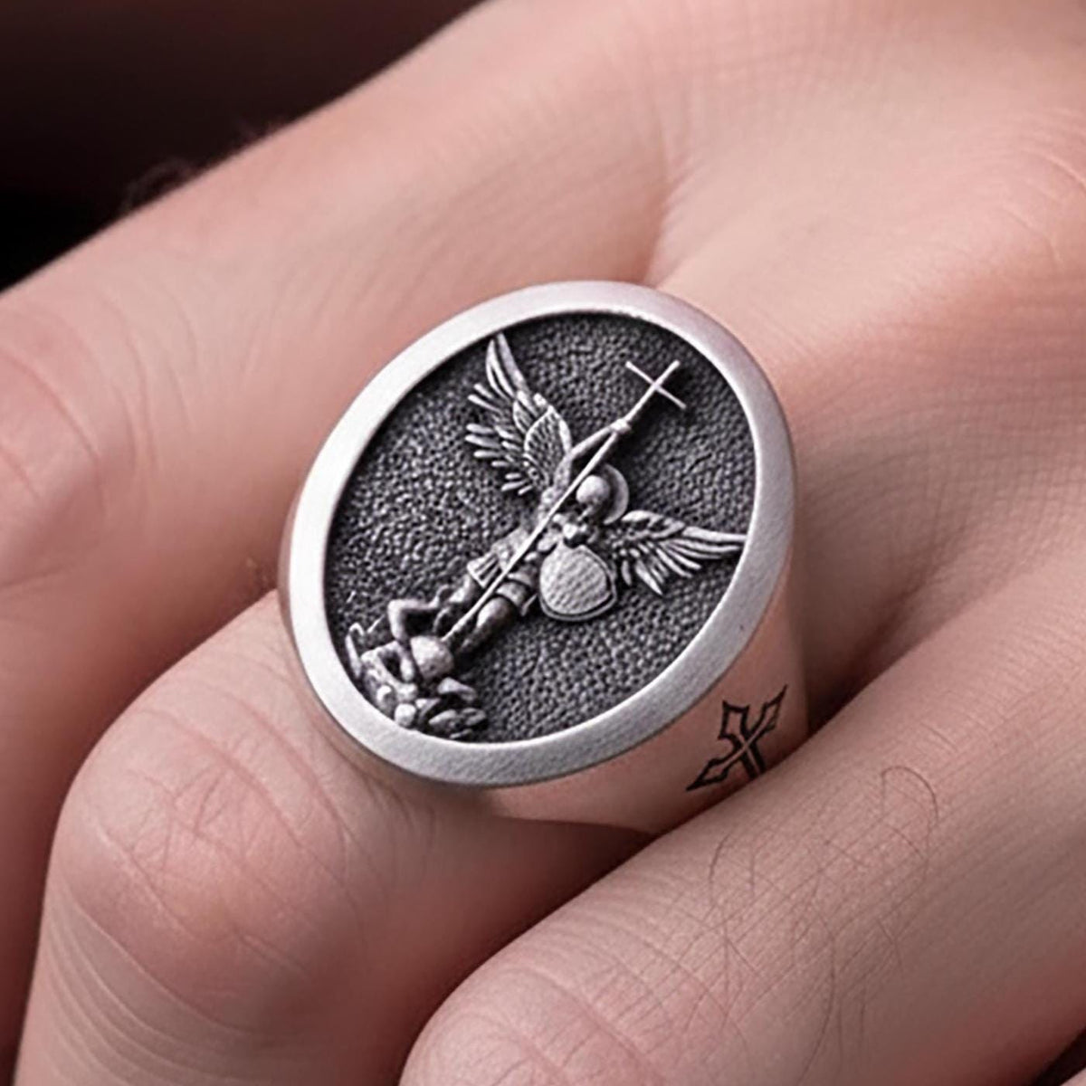 St. Michael Signet Ring – 925 Sterling Silver Catholic Jewelry