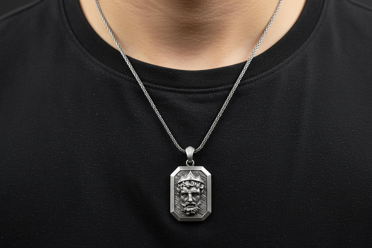 Zeus Pendant: 925K Sterling Silver, Greek Mythology Necklace