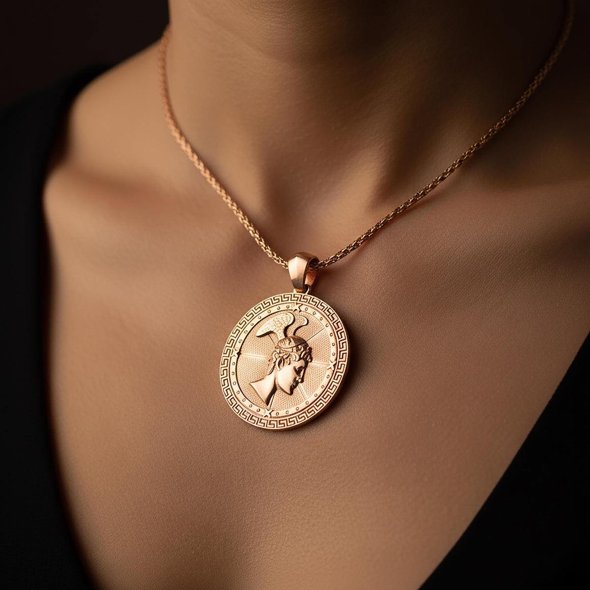 Sterling Silver Perseus Pendant, Greek Mythology Hero Charm
