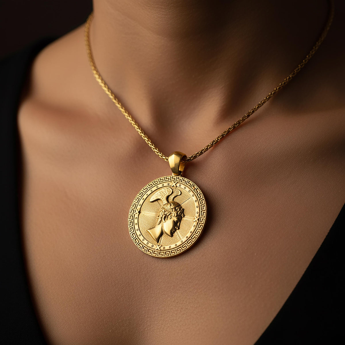 Sterling Silver Perseus Pendant, Greek Mythology Hero Charm
