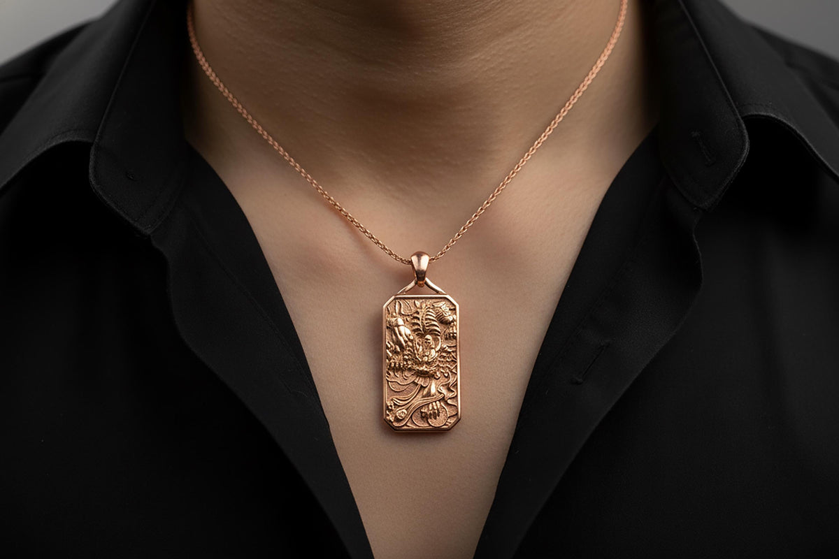 Sterling Silver Tiger Pendant Necklace, Mythical Animal Totem Jewelry