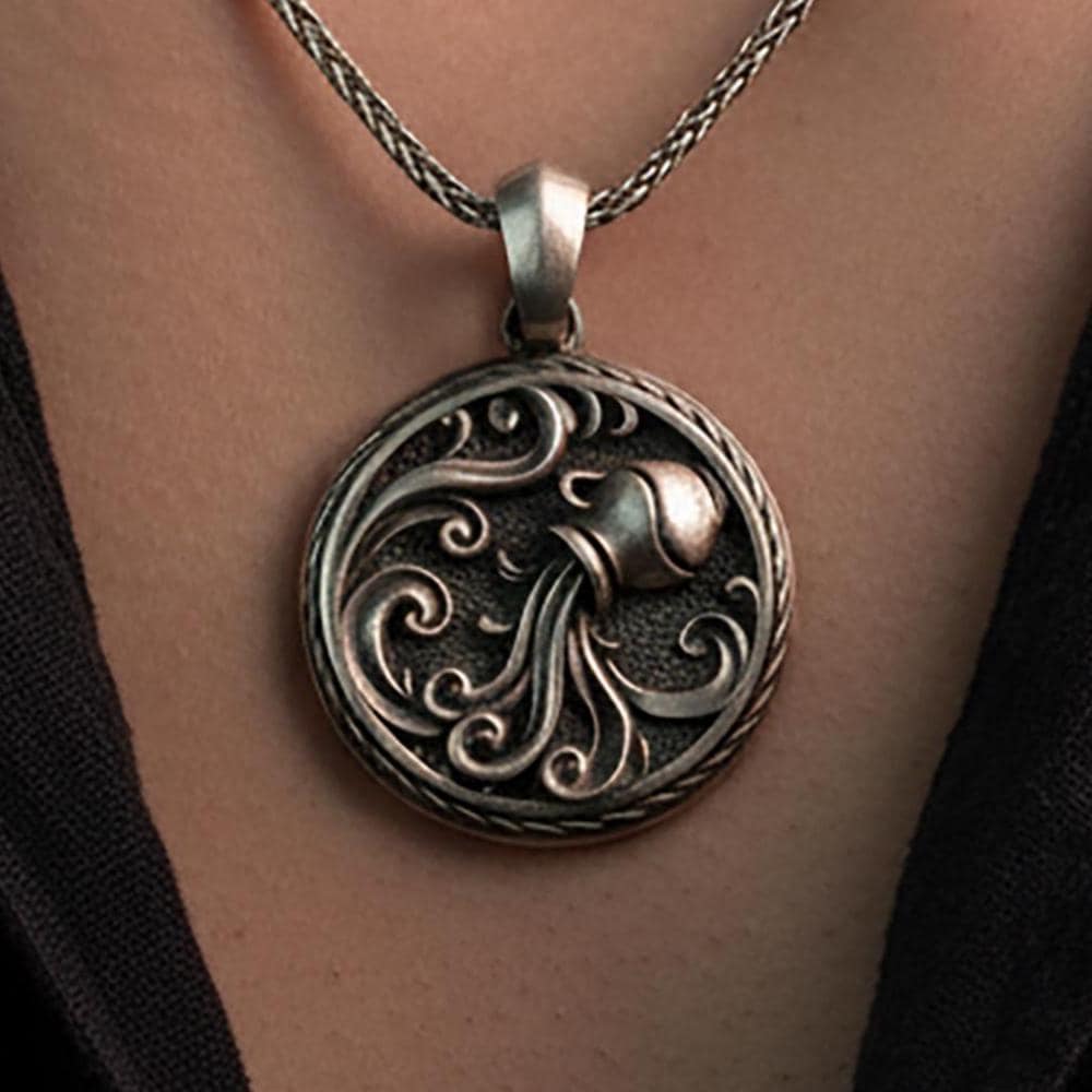 Sterling Silver Aquarius Zodiac Necklace, Air Sign Pendant