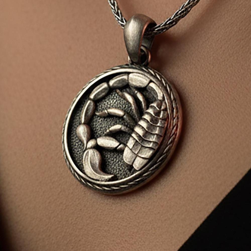 Sterling Silver Scorpio Pendant, Zodiac Scorpion Symbol Necklace