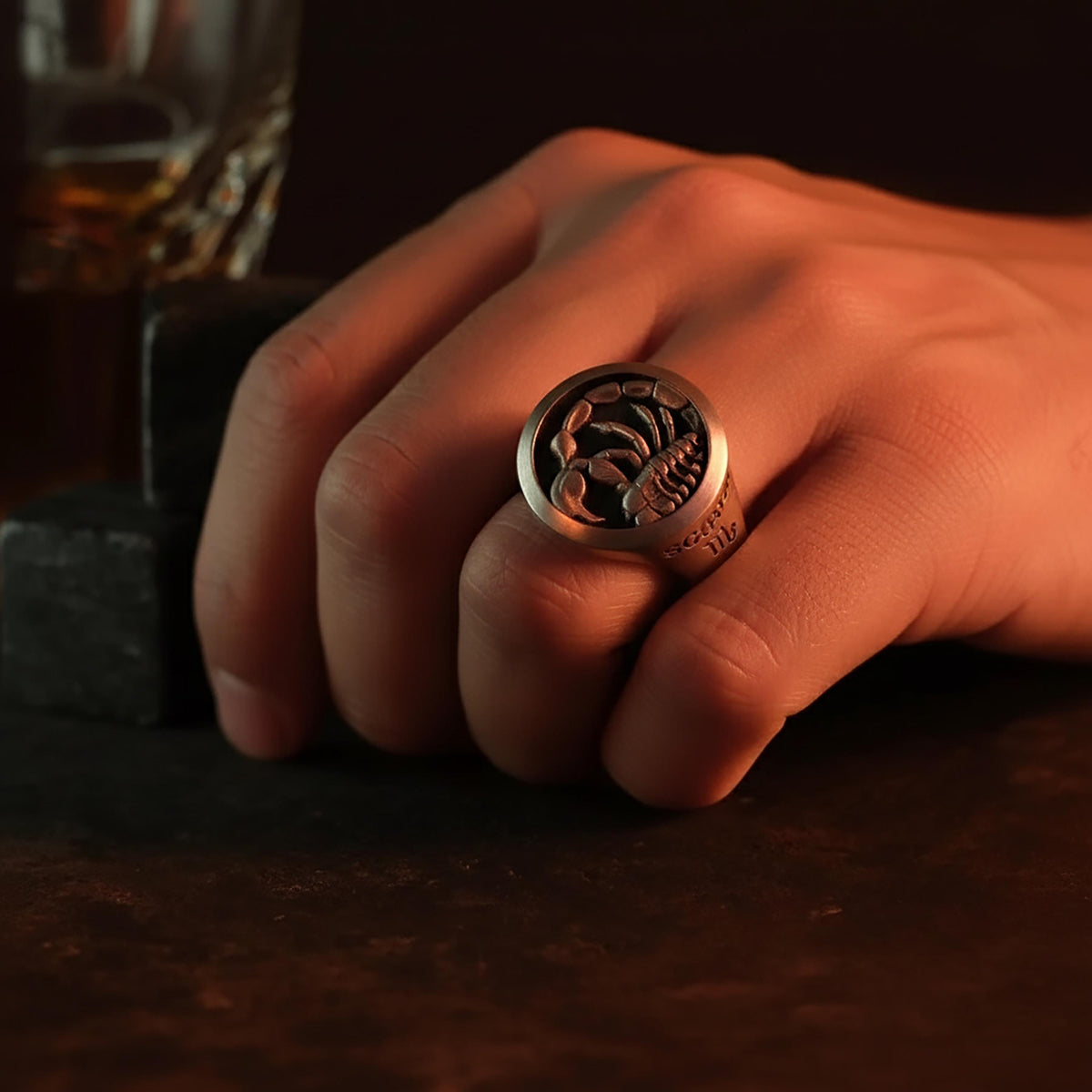 Sterling Silver Scorpio Ring, Zodiac Jewelry, Water Sign