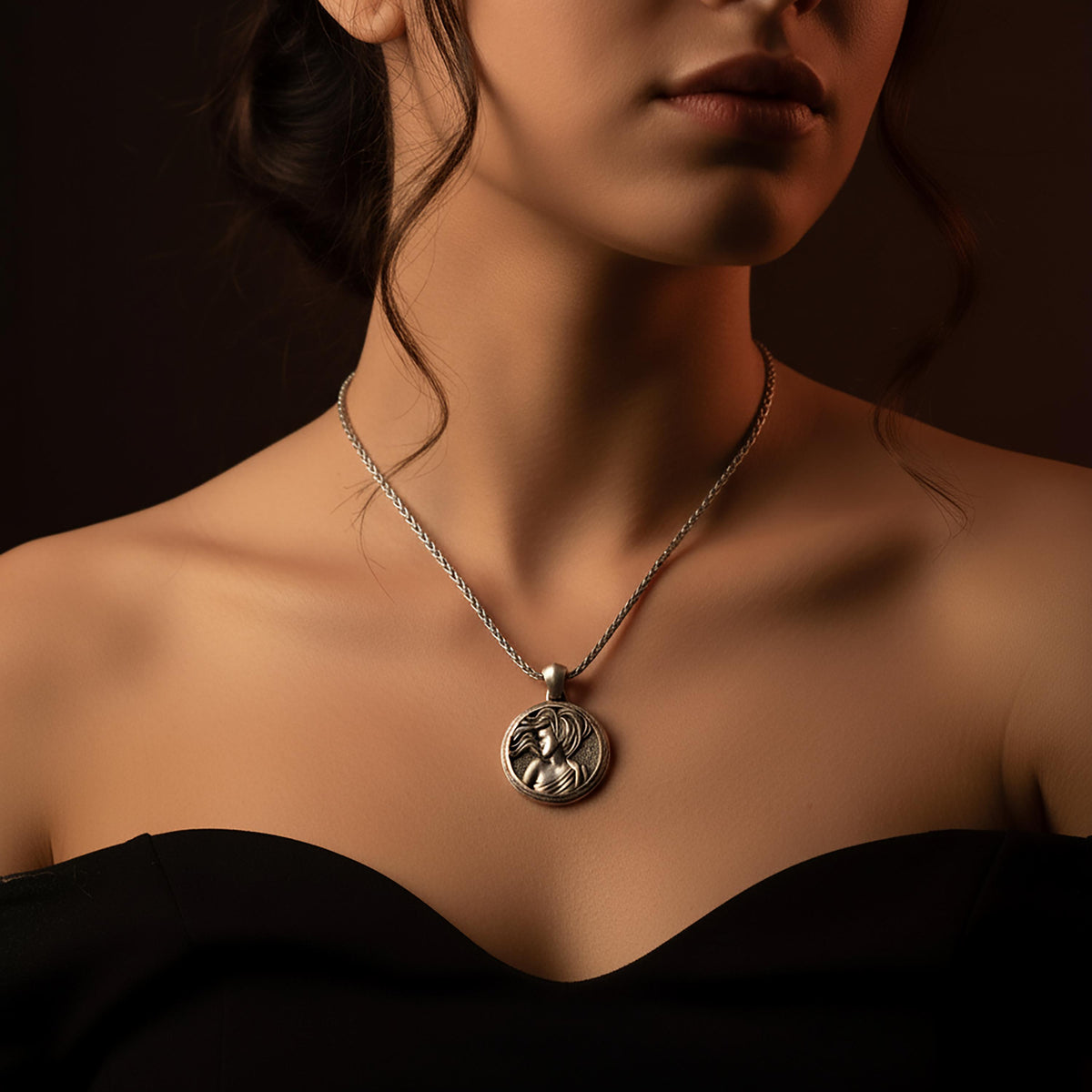 Sterling Silver Virgo Pendant, Earth Sign Zodiac Necklace