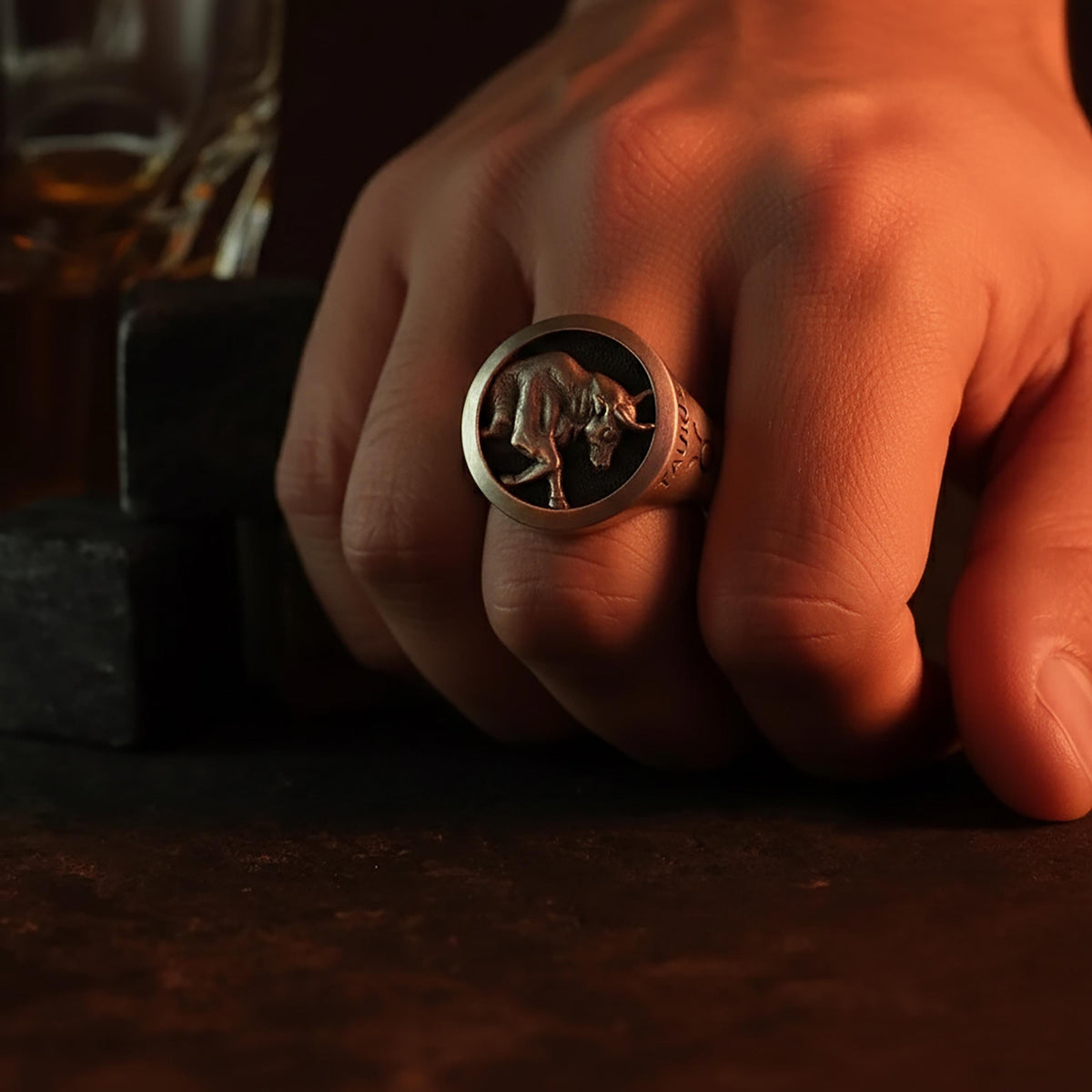 Sterling Silver Taurus Zodiac Ring, Astrology Gift