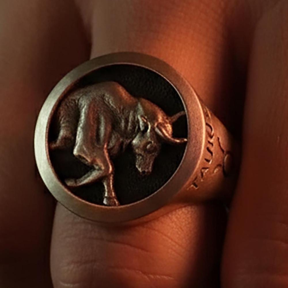 Sterling Silver Taurus Zodiac Ring, Astrology Gift