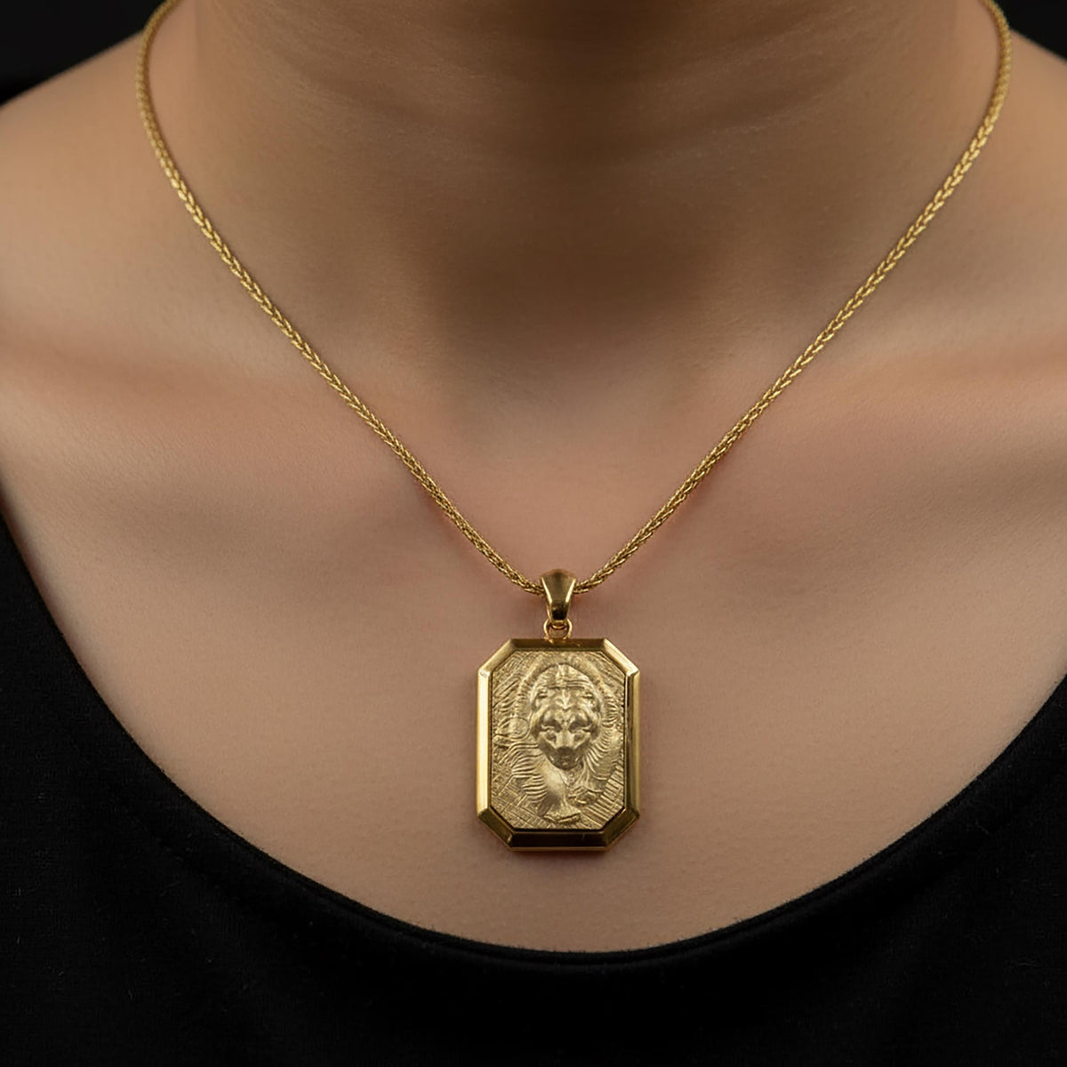 Gold Bear Inlay Pendant | Grizzly Spirit Animal Necklace