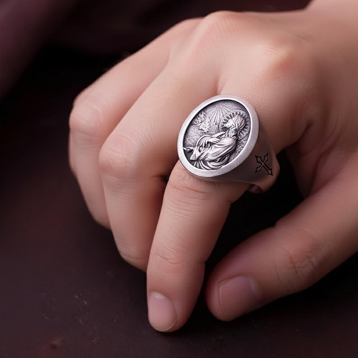 Sterling Silver Jesus Prayer Signet Ring – Religious Catholic Jewelry