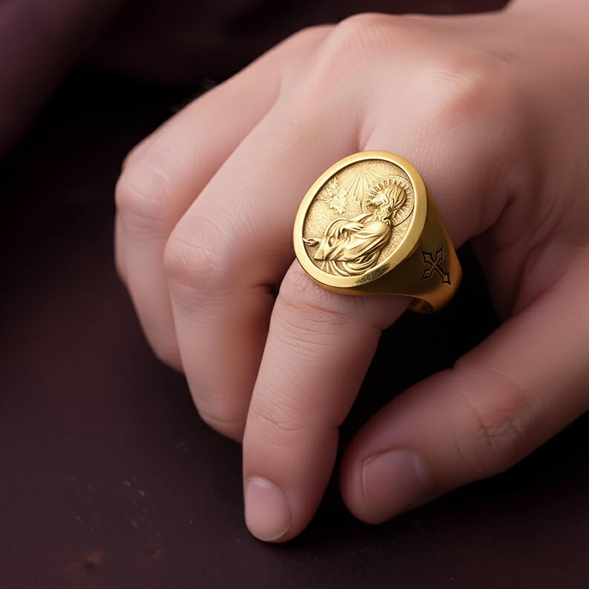 Sterling Silver Jesus Prayer Signet Ring – Religious Catholic Jewelry