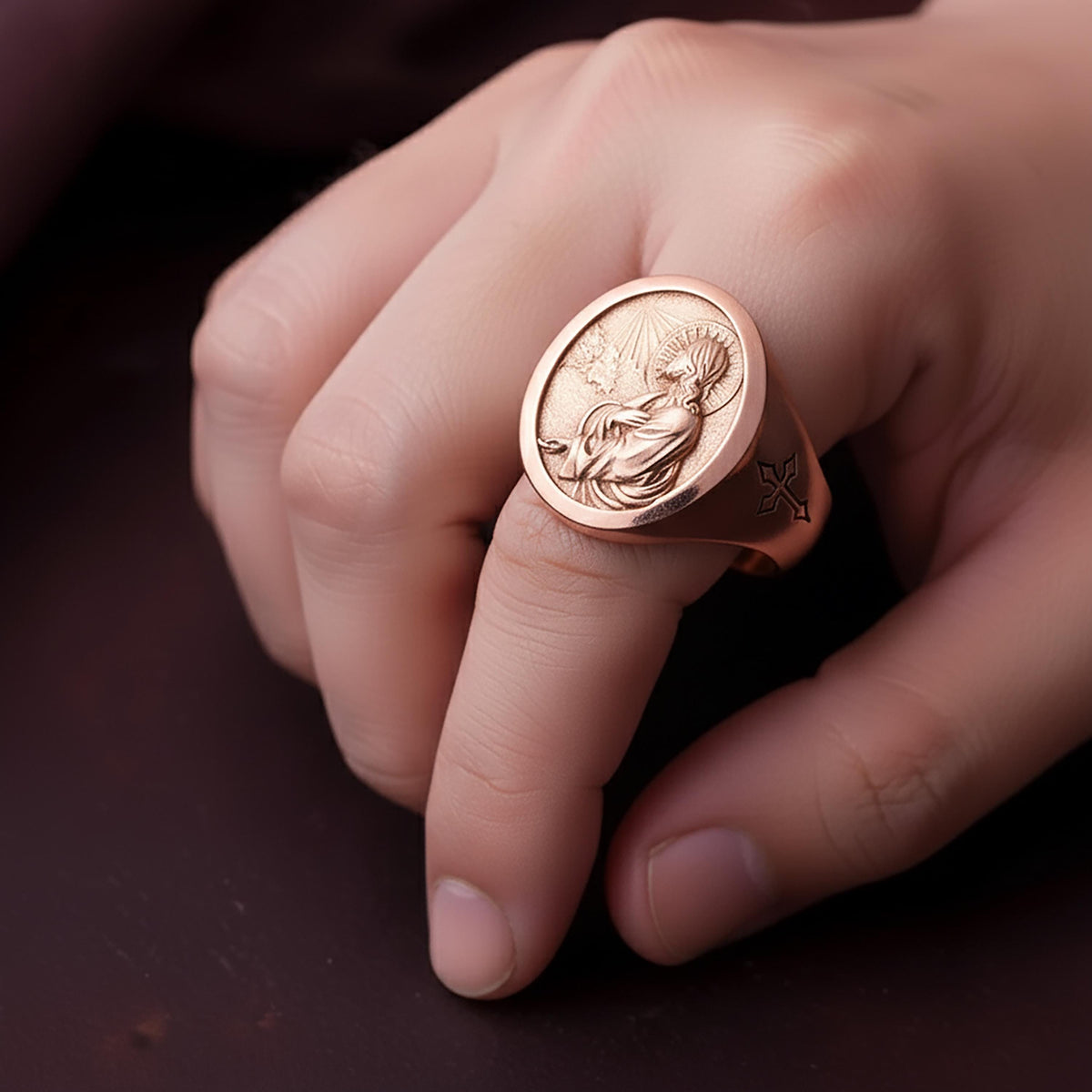 Sterling Silver Jesus Prayer Signet Ring – Religious Catholic Jewelry
