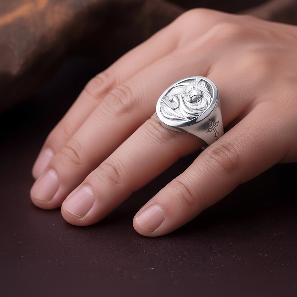 Sterling Silver Virgin Mary Ring – Catholic Christ Signet, Faith Gift
