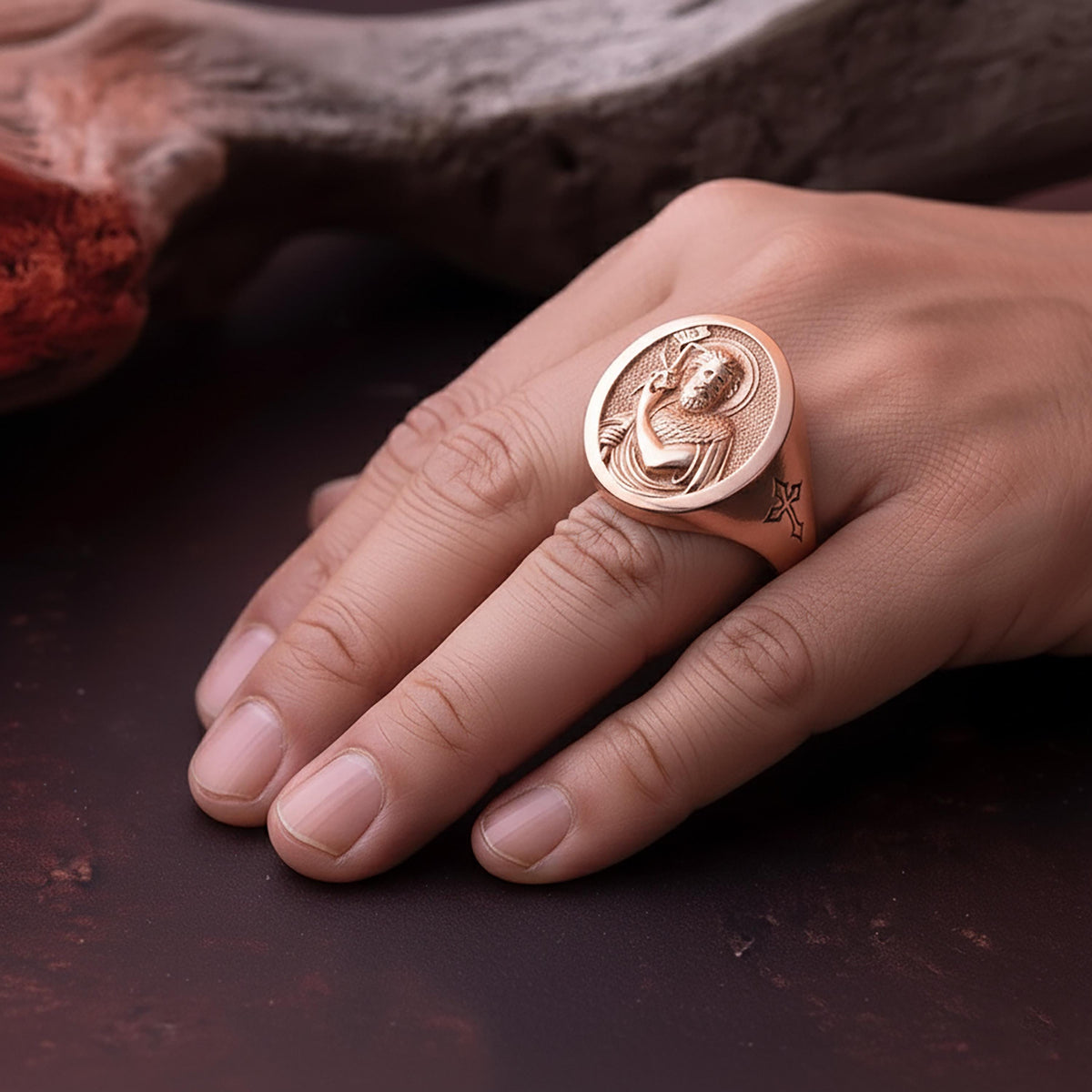 St. John the Baptist Sterling Silver Signet Ring – Catholic Jewelry