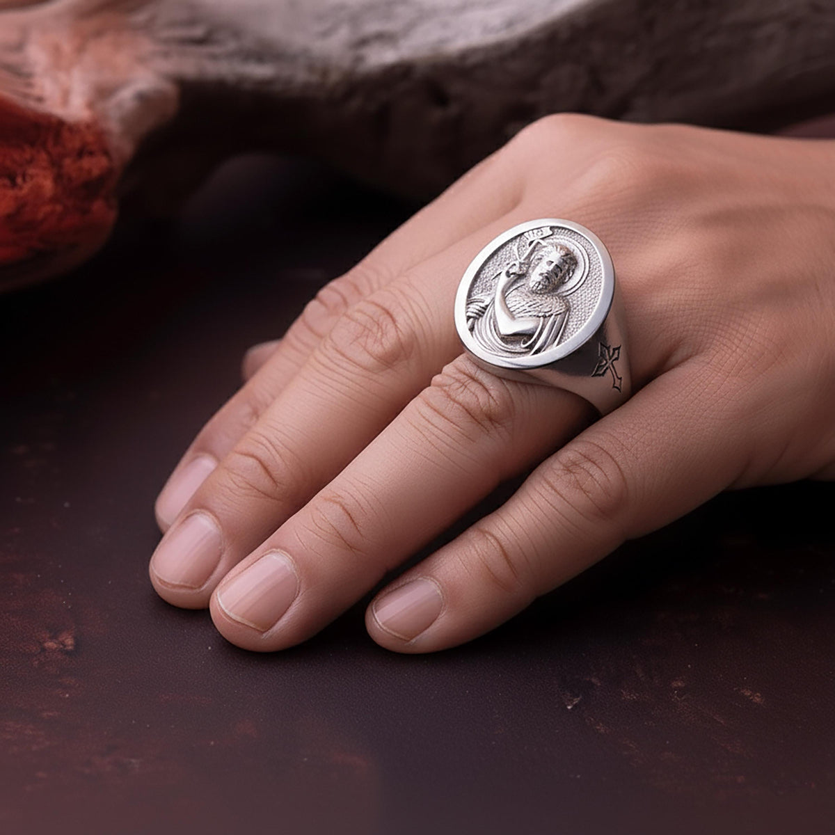 St. John the Baptist Sterling Silver Signet Ring – Catholic Jewelry