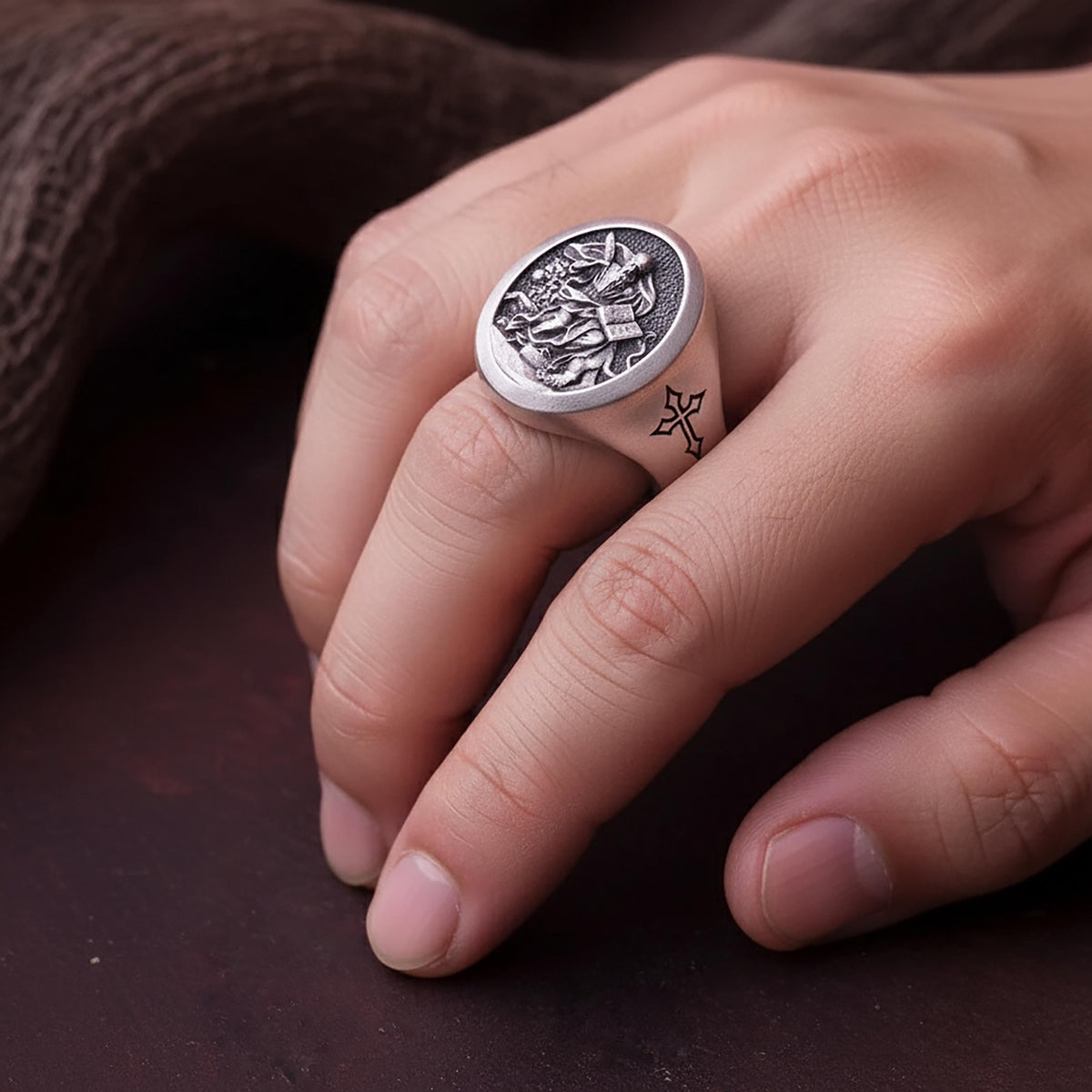 St. Mark Sterling Silver Signet Ring – Patron Saint Jewelry