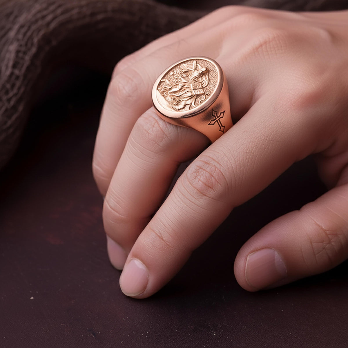 St. Mark Sterling Silver Signet Ring – Patron Saint Jewelry