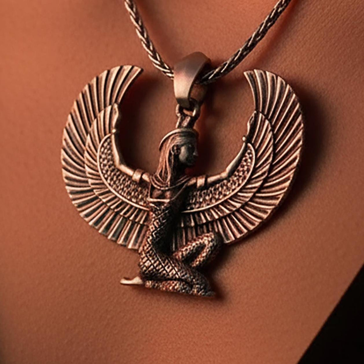 Sterling Silver Goddess Isis Pendant, Egyptian Talisman Jewelry