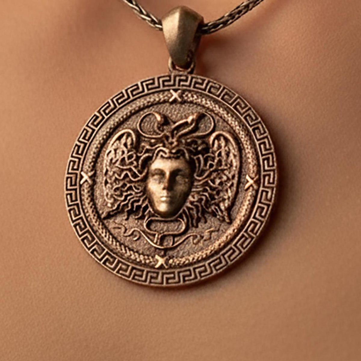 Sterling Silver Medusa Pendant, Greek Mythology Necklace