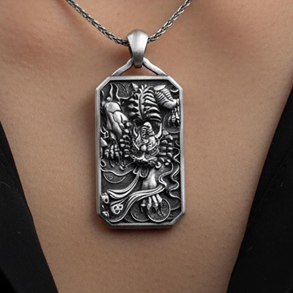 Sterling Silver Tiger Pendant Necklace, Mythical Animal Totem Jewelry