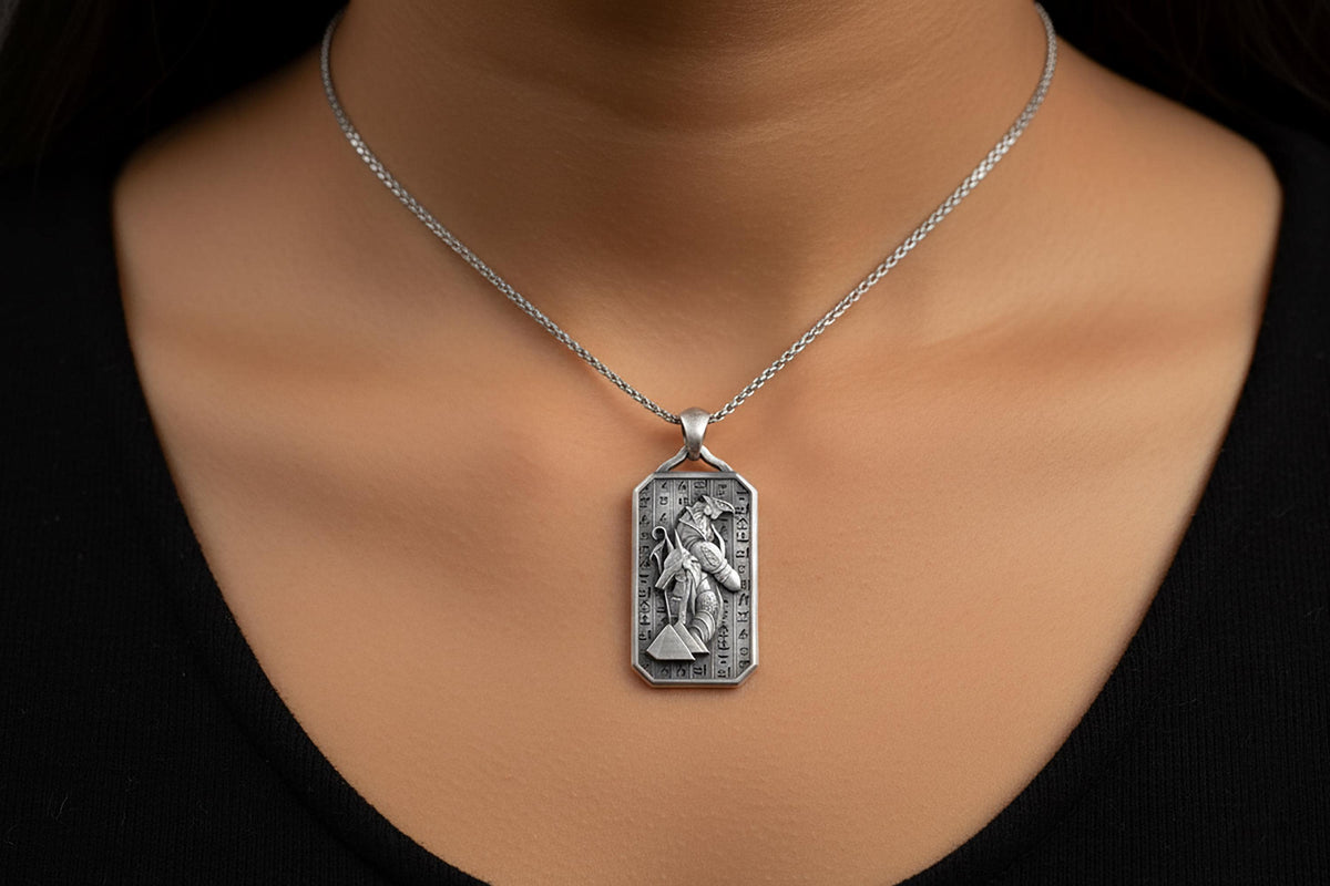 Sterling Silver Horus Pendant – Egyptian God Necklace, Ancient Talisman