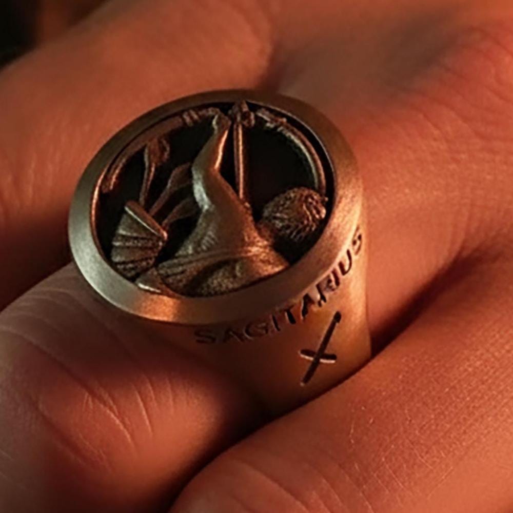 Sterling Silver Sagittarius Ring, Zodiac Astrology Jewelry