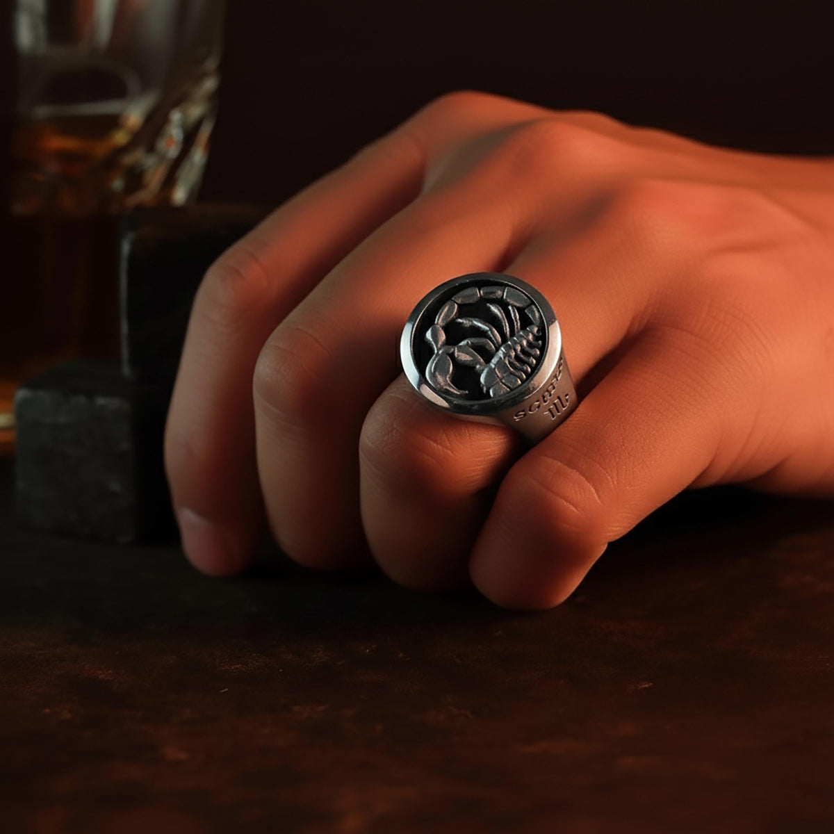 Sterling Silver Scorpio Ring, Zodiac Jewelry, Water Sign